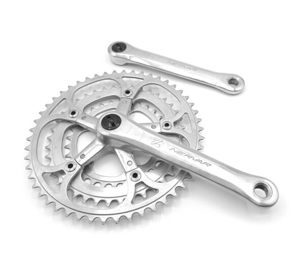 Pédalier TRIPLE NERVAR 50/40/30 vélo vintage ancien / old bike Crankset
