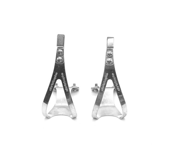 Cale-pieds CHRISTOPHE - lanières sangles cuir - vélo vintage