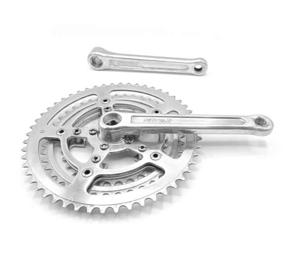 Pédalier triple NERVAR 52/42/32 dents aluminium 170mm 14x1,25 vélo de course vintage