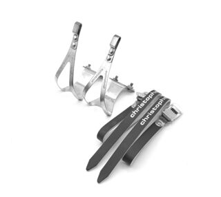 Cale-pieds CHRISTOPHE - lanières sangles cuir - vélo vintage