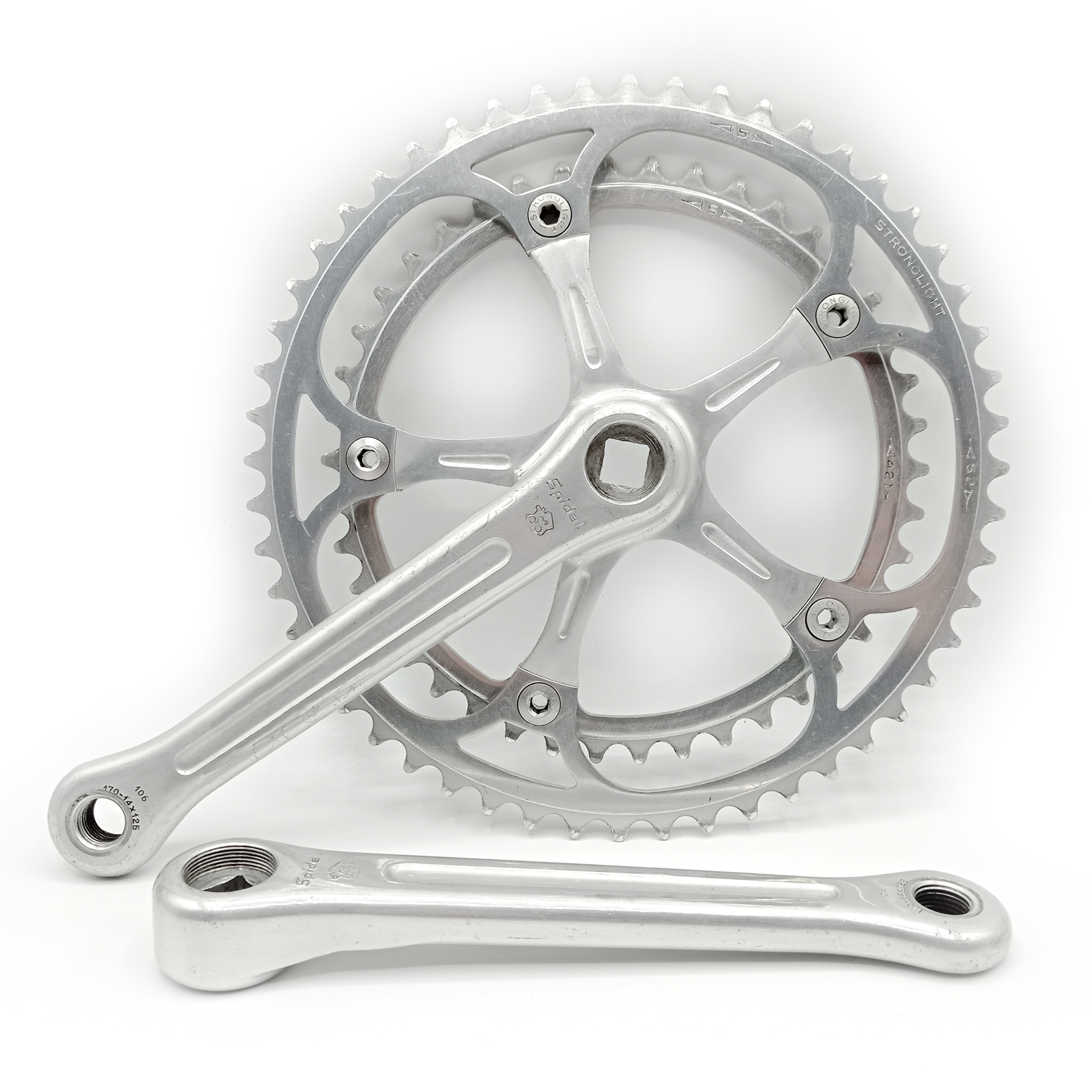 Pédalier Triple Stronglight 390 – 52-40-32 170mm – Alu – Pour Vélo Course