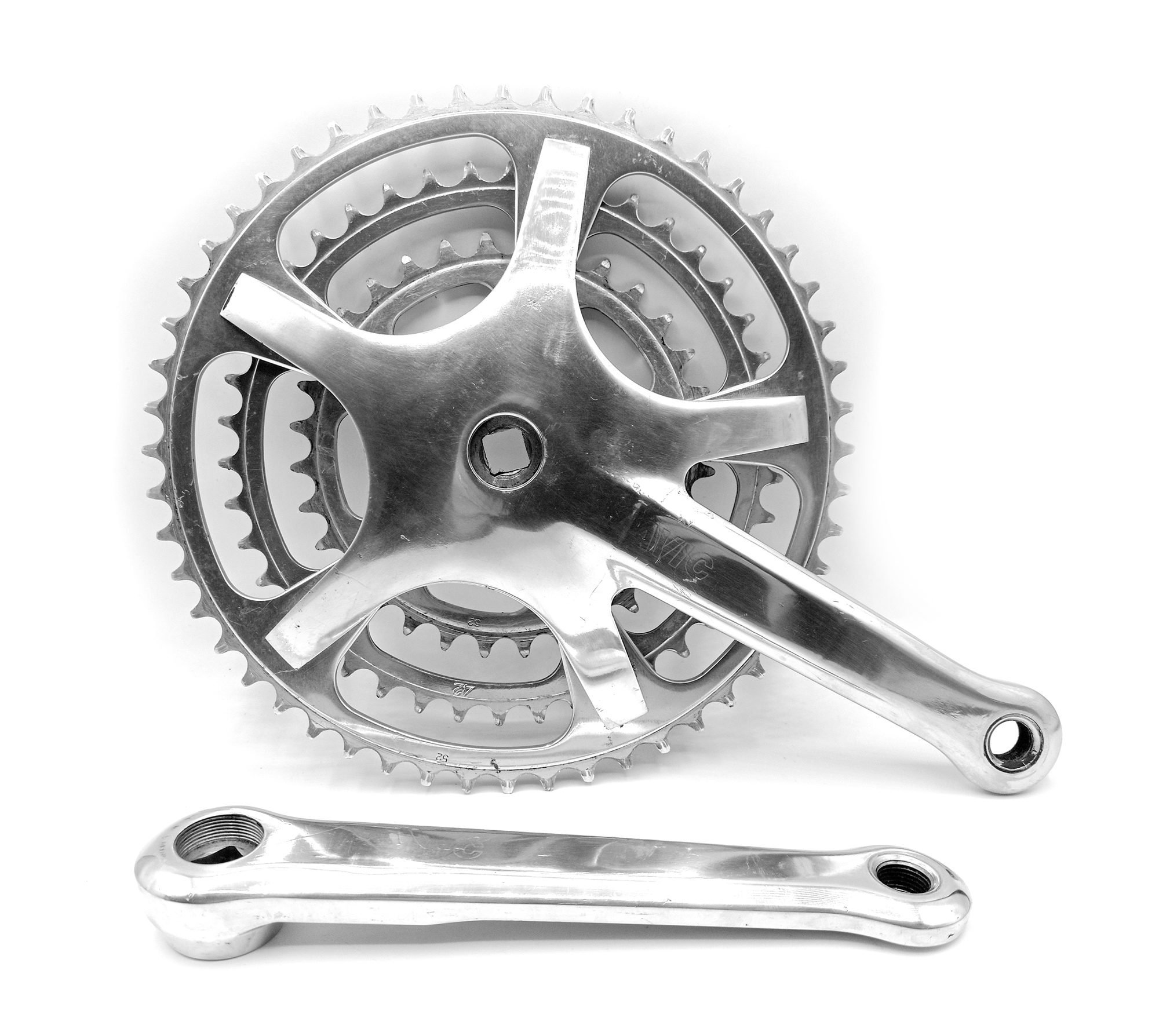 Pédalier Triple NERVAR 52/42/32 Alu Pour Vélo De Route Vintage, Fabriqué En France
